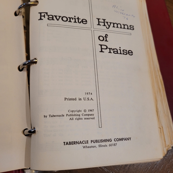 Vintage Favorite Hymns of Praise in loose leaf notebook. - Picture 9 of 15